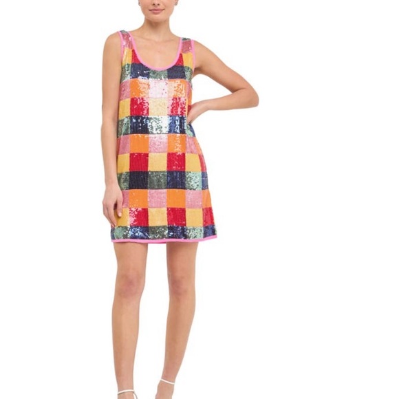 Like New | Endless Rose Check Sequin Minidress | Still @ Nordstrom as of Nov ‘22 - Picture 4 of 8